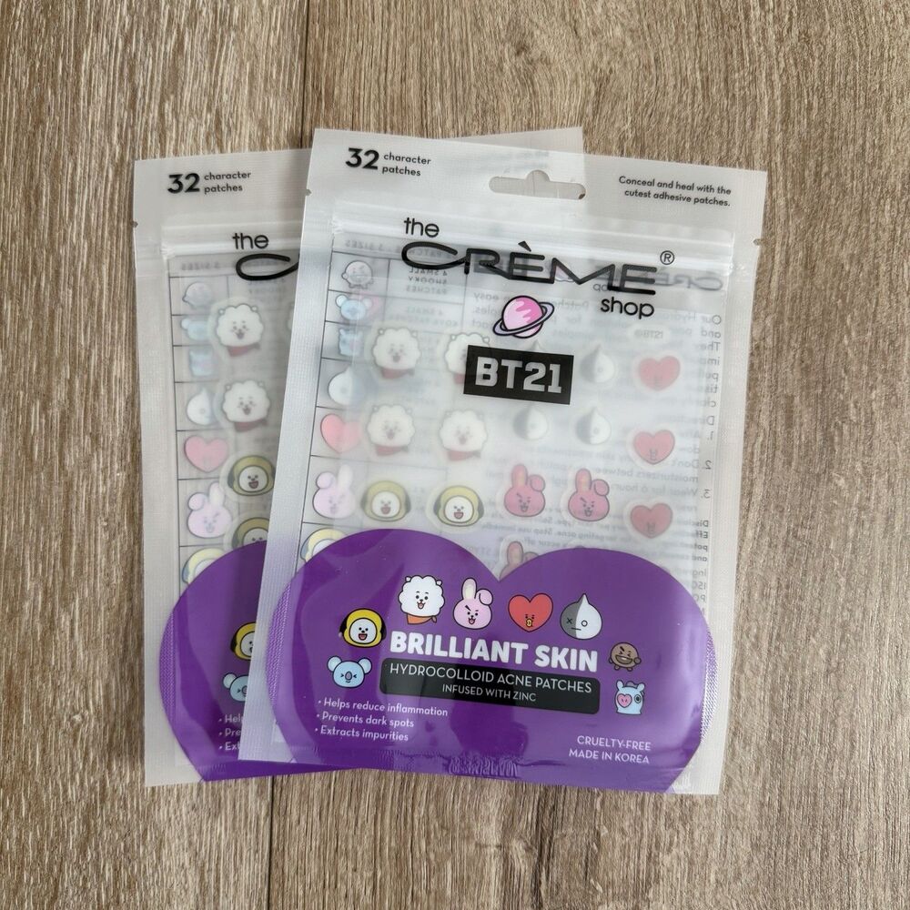 (SET of 2) The Creme Shop BT21 Acne Pimple Patches | Protect & Heal Blemishes